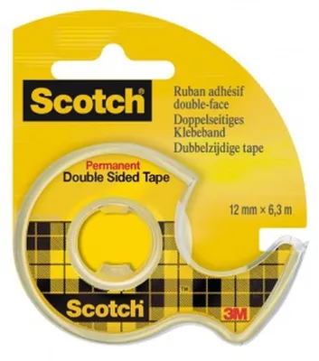 Produktbild von Scotch® doppelseitiges Klebeband, transparent, auf Spender, 12 mm x 6,3 m