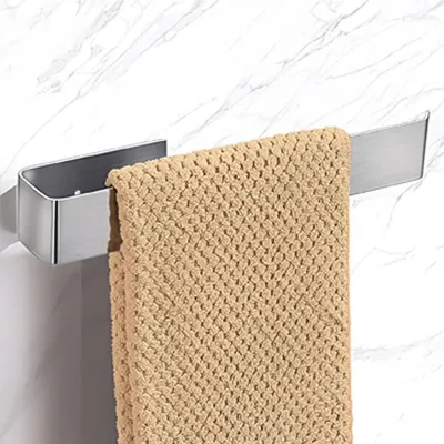 Produktbild von Handtuchhalter zum Kleben oder Bohren Edelstahl 2-in-1 Set für Bad & Küche