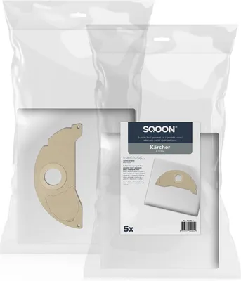 Productafbeelding van SQOON® Stofzuigerzakken geschikt voor Kärcher A2004 - Gelijk aan model: 6.904-322.0 - High Filtration voor industriële toepassingen - 5 Stuks