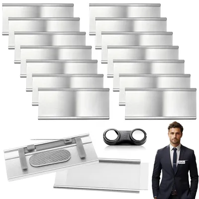 Productafbeelding van Set van 14 Magnetische Naambordjes met Papiergleuf