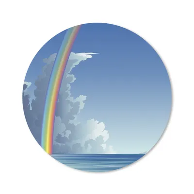 Produktbild von MuchoWow® Mauspad Mousepad Eine Illustration eines Regenbogens über dem Meer 20x20 cm - Mousepads - Maus Mat - Pad - Mausunterlage - Schreibtischmatte