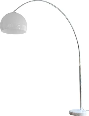 Produktbild von SalesFever Bogenlampe XXL 230 cm | höhenverstellbar | Ø Lampenschirm 40 cm | echter Marmorfuß | B 220 x T 40 x H 230 cm | weiß