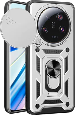 Produktbild von Hülle für Xiaomi 14 Magnetische Ring Ständer Halter Dia Kameraschutz TPU Bumper Silikon Schutzhülle Silber