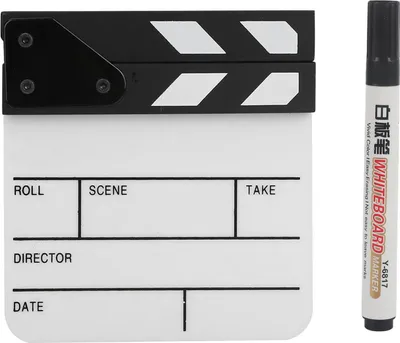 Productafbeelding van Mini acrylmachine voor regisseurs - Clapperboard voor filmsets, televisiefilms en actiescènes. Filmaccessoire met pen