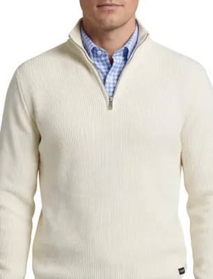 Produktbild von Gant Baumwollpullover mit halbem Reißverschluss dunkelblau einfarbig