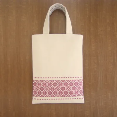Produktbild von Olympus Kogin Stickpackung "Tasche beige", Zählmuster, 34x25cm, Original aus Japan