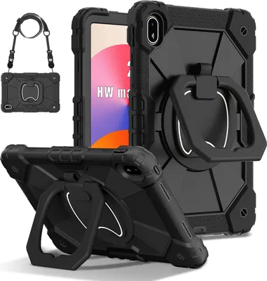 Image de Etui pour Huawei MatePad SE 11 2024 étui de protection portable durable avec support, dragonne et bandoulière noir