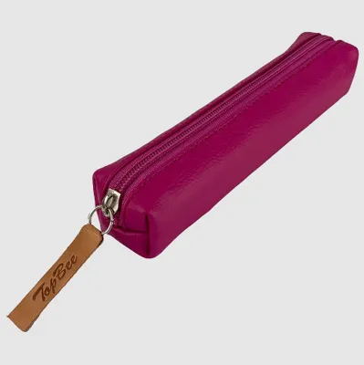 Produktbild von Rechteckiges Mini-Federmäppchen in Fuchsia aus Kunstleder