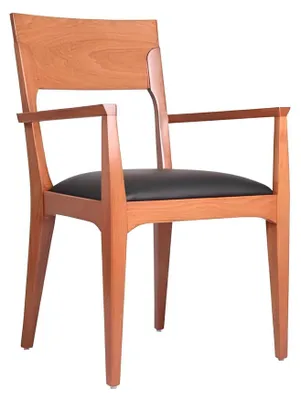 Produktbild von Brauner Holzstuhl Designer Einsitzer Esszimmerstuhl Luxus 1-Sitzer Möbel