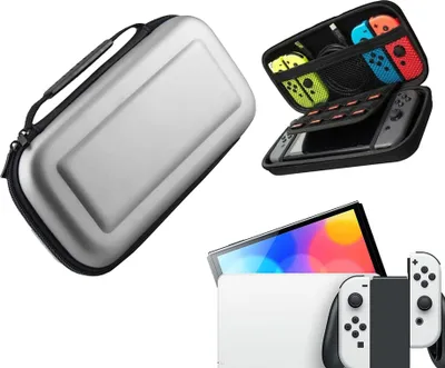 Immagine prodotto di Custodia di protezione per Nintendo Switch - Custodia rigida - Custodia da gioco performante - Accessori per console - Grigio
