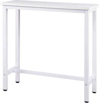 Obrázek produktu pro Barový stůl do interiéru i exteriéru - jednoduchý a kompaktní - bistro stůl s robustní konstrukcí - moderní bílý - 100x40x100 cm