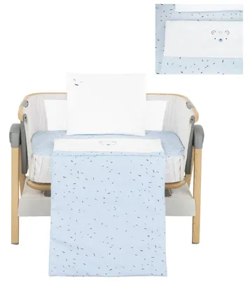 Produktbild von Kikkaboo Babybettwäsche Set Bear with me 3-teilig Decke 85 x 55 Kissen 45 x 35