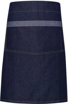 Produktbild von Premier Workwear PR128 | Domain Contrast Denim Waist Apron - 50 cm x 70 cm - Farbe: Indigo Denim (ca. Pantone 2767) - Größe: One Size