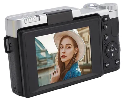 Zdjęcie produktu dla Aparat cyfrowy 4K, autofokus, 64 MP, vlog, z 2,8-calowym aparatem podróżnym z odchylanym ekranem o kącie widzenia 180 stopni do fotografowania, czarny