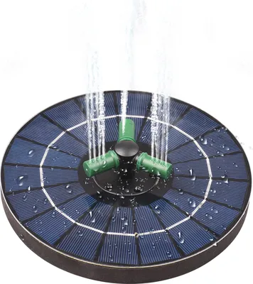 Produktbild von 4W bunte Solar-Springbrunnenpumpe mit 360° drehbarer Duese RGB-LED-Licht-Solarwasserpumpe mit batteriebetriebenem