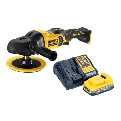 Produktbild von DeWalt DCM 849 E1 Akku Exzenter Poliermaschine 18 V 180 mm Brushless + 1x Powerstack Akku 1,7 Ah + Ladegerät