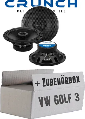 Produktbild von VW Golf 3 - Lautsprecher Boxen Crunch GTS62 - 16,5cm 2-Wege Koax GTS 62 Auto Einbauzubehör - Einbauset