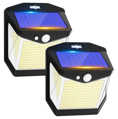 Solar-Außenleuchte 2er-Set, 248 LED, IP65, 270°