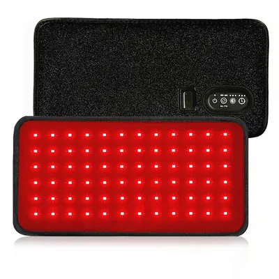 Produktbild von Rotlicht-Therapie-Lendenstützgürtel, 72 Drei-Chip-LEDs-Rotlichttherapie-Panel, 660/850nm Infrarotlichttherapie, intelligenter Timer, Heizfunktion