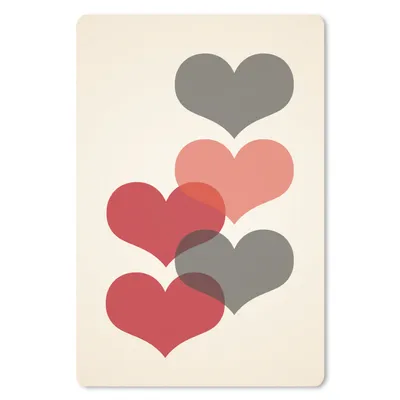 Produktbild von MuchoWow® Mauspad Mousepad Herzen - Rot - Pastell - Liebe 18x27 cm - Mousepads - Maus Mat - Pad - Mausunterlage