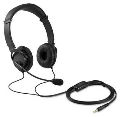 Produktbild von Kensington Classic 3.5mm Headset mit Mikrofon und Lautstärkeregler, Kabelgebunden, Kopfhörer