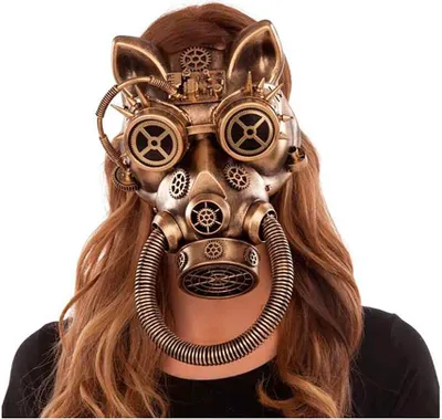 Zdjęcie produktu dla Mom Steampunk Cat Mask Złoty Złoty Jeden Rozmiar
