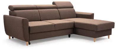 Produktbild von Masseno Ecksofa SAPORE mit Schlaffunktion L-Form, Sofa mit Bettkasten, Wohnzimmersofa, Couch, Soffa, Bettsofa, Couchgarnitur- Braun, DENVER 11