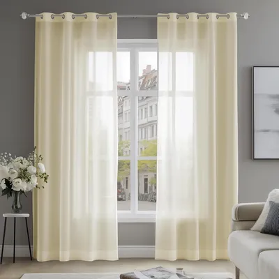 Produktbild von Ösenschal Voile Transparent 245x140 cm Creme 2er Set