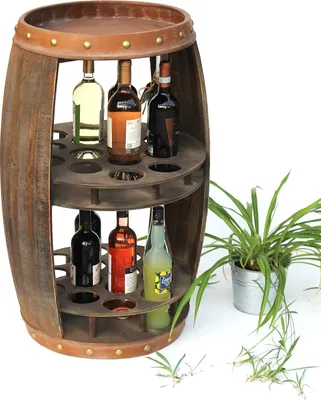 Produktbild von DanDiBo Weinregal Holz Weinfass Braun 83 cm 9045 Bar Flaschenregal Flaschenständer XL Fass Holzfass Weinschrank