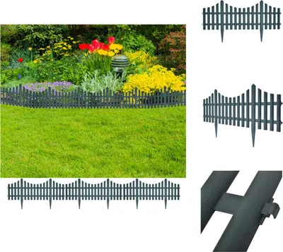 Image de vidaXL Bordure de pelouse 17 pcs. Vert 10 m PP - Bordure de parterre
