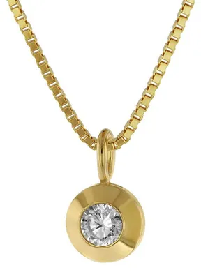 Produktbild von trendor Gold Anhänger 333 mit Zirkonia an goldplattierter Kette 75042-38