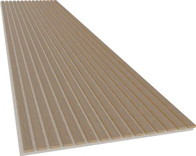 Produktbild von Akustikpaneel mit Holzfurnier in Black Walnut - 2700x600 mm - mit hellem PET-Filz - 1 Stück