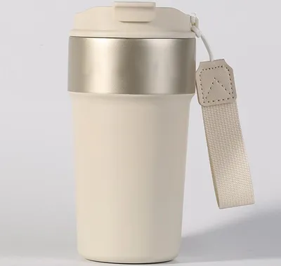 Produktbild von Thermal Mug 500 ml Leak-Proof Coffee Mug to Go with Lid and Straw, Stainless Steel Thermal Mug Coffee to Go, Double-Walled Travel Mug for Hot and Cold Drinks, Coffee to Go Mug
