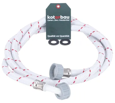 Zulaufschlauch 2 m, ⌀ 13 mm, 3/4 Zoll, geflochten, für Waschmaschine
