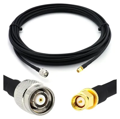Immagine prodotto di 12m RP-TNC maschio a SMA maschio - cavo antenna di estensione HF-240 (LMR 240 equivalente) - per antenna WiFi RF GSM LTE 4G 5G 6G router signal booster Lora Ham CB radio
