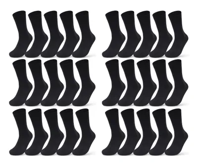 Produktbild von 10 I 20 I 30 Paar Socken Damen & Herren Business Socken Baumwolle Strümpfe Schwarz Blau Grau Karo Kariert 10700 - 30 Paar Schwarz 43-46