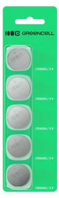 Image de Green Cell Button battery 5x CR2025