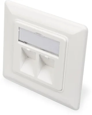 Produktbild von ASSM Leerdose f.Keystone rw DN-93801-1 Module 2-fach Rahmen+Zentralplatte
