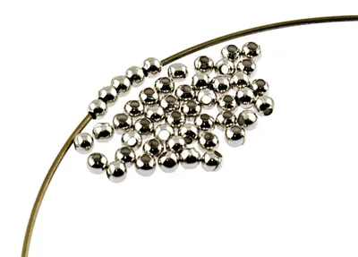 Produktbild von Vintageparts Zwischenperlen rund Metalllegierung silberfarben platiniert 3 mm, 100 Stück