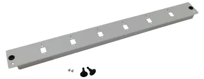 Produktbild von helos LWL 19" Breakoutbox Frontplatte 6-Fach Blende unbestückt, grau
