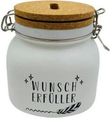 Produktbild von HERGO Sparglas WUNSCHERFÜLLER mit Korkdeckel Spardose Sparbüchse