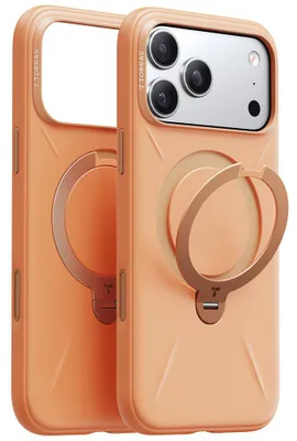 Imagen del producto de Torras - Funda de silicona de la serie QPRO para iPhone 17 Pro – color naranja