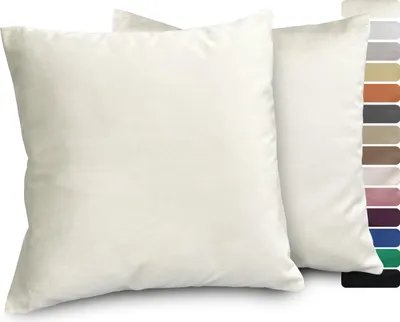 Produktbild von Samt Kissenhüllen 2er Set, Premium Kissenbezug, Sofa- und Dekokissen, Größe und Farbe wählbar,Weiß,40x40cm