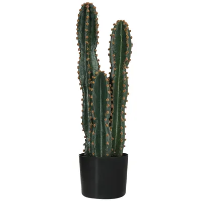Image de Outsunny Cactus artificiel grand réalisme plante artificielle grande taille dim. Ø 17 x 60H cm vert