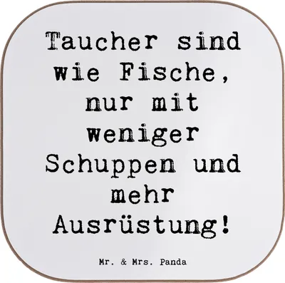 Produktbild von Mr. & Mrs. Panda Untersetzer Glas Spruch Tauchen Abenteuer - Weiß - Geschenk, Sportler Geschenke, Teamsport, taucher, Unterwasserwelt, Kaffeeuntersetzer, Coaster, Gläser