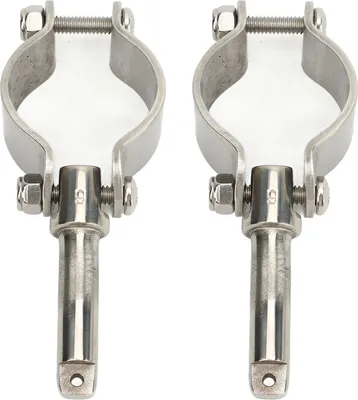 Immagine prodotto di 2 pezzi morsetto oarlock 304 acciaio inox lucidato 1-5/8 pollici per barche marine zattere d'acqua kayak