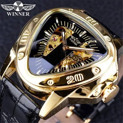 Produktbild von Winner OT-14444 Uhr – Elegante Herrenuhr Schwarz/Gold KP14444