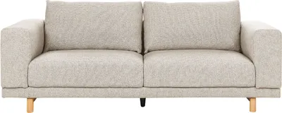 Produktbild von BELIANI Sofa Hellbeige Stoffbezug 220 cm Lang 3-Sitzer mit Holzbeinen Breite Armlehnen Skandinavisch Modern Wohnzimmer Ausstattung Sitzmöbel