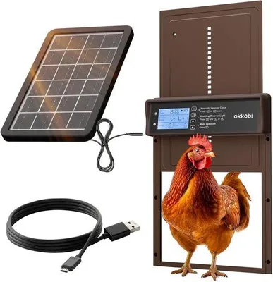 Productafbeelding van Automatische kippenhokdeur met zonne-energie, LCD-display en afstandsbediening