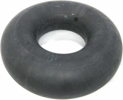A black inner tube is shown against a white background.